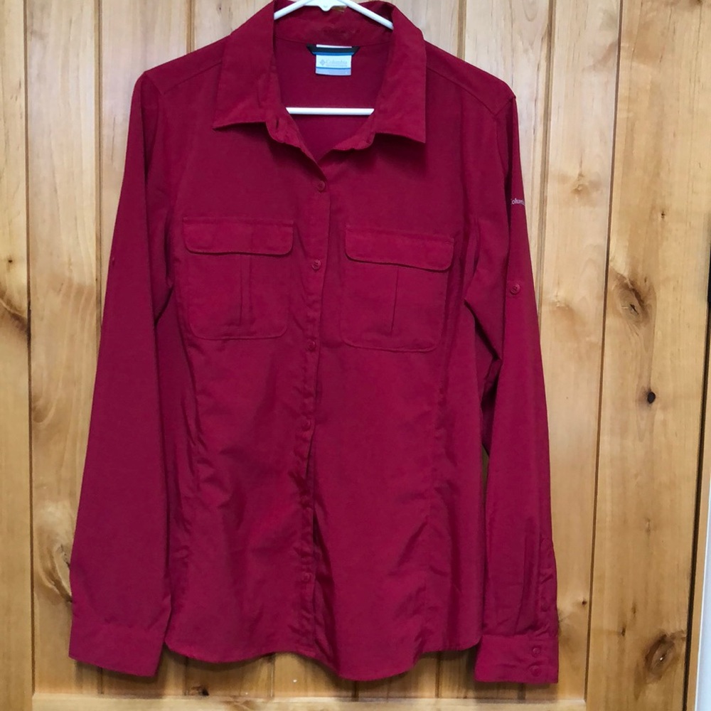 Columbia Long-sleeved Lightweight Shirt Red